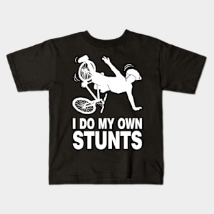 I Do My Own Stunts Bicycle Bicycling Kids T-Shirt